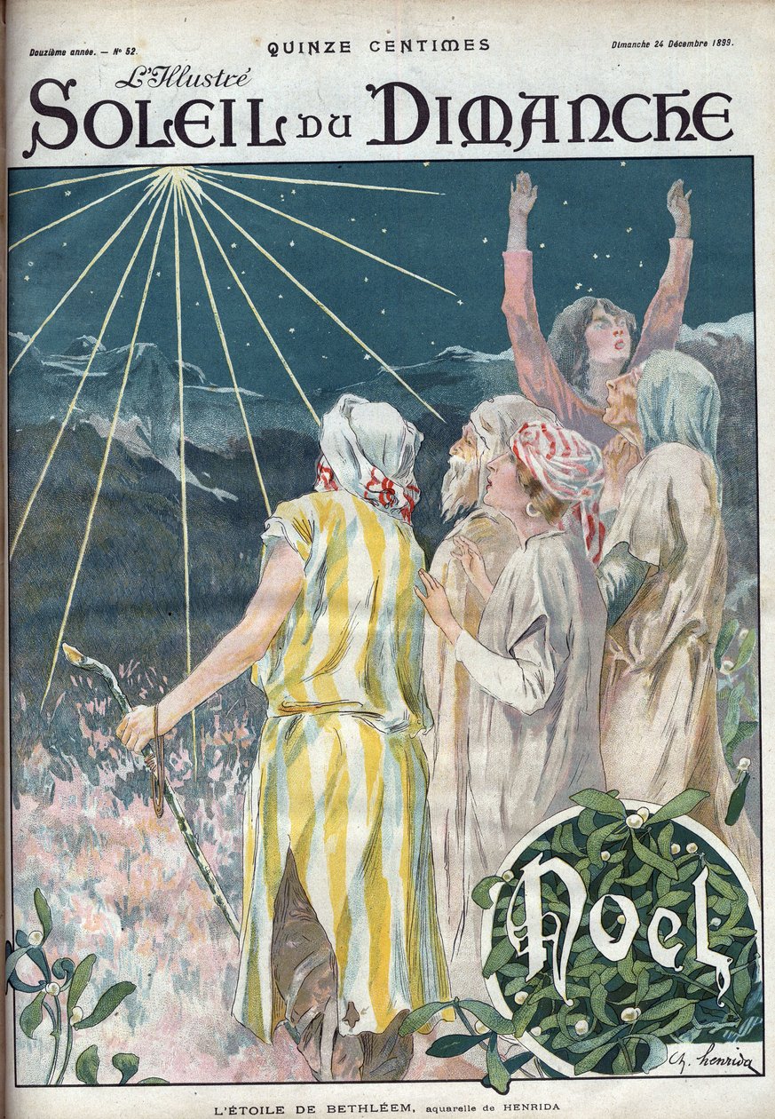 Betlehemin tähti. Kaiverrus kirjassa "The Sun-on-Sunday", 26. joulukuuta tekijältä Unknown artist