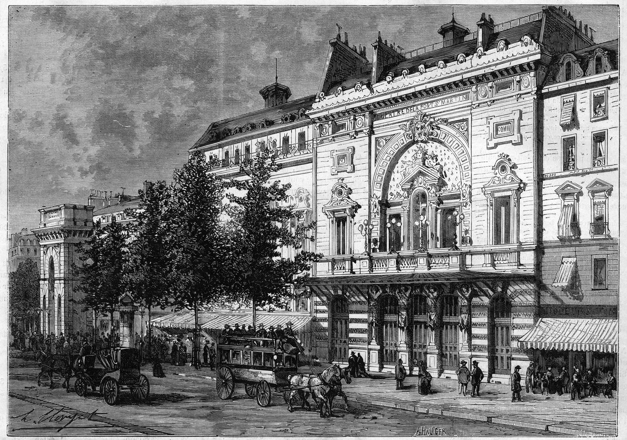 Theater de la porte Saint Martin (Saint-Martin) Pariisissa vuonna 1873. tekijältä Unknown artist