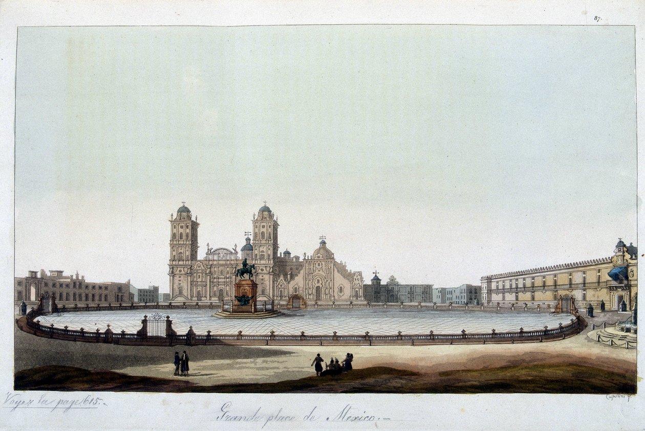 Zocalo: Mexico Cityn suuri aukio. "" Vanha ja moderni puku"" tekijältä Unknown artist