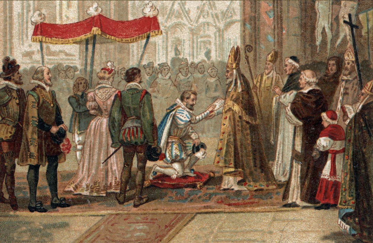 Henry IV:n Ranskan kuninkaan kumoaminen Saint Denisissä 25. heinäkuuta tekijältä Unknown artist