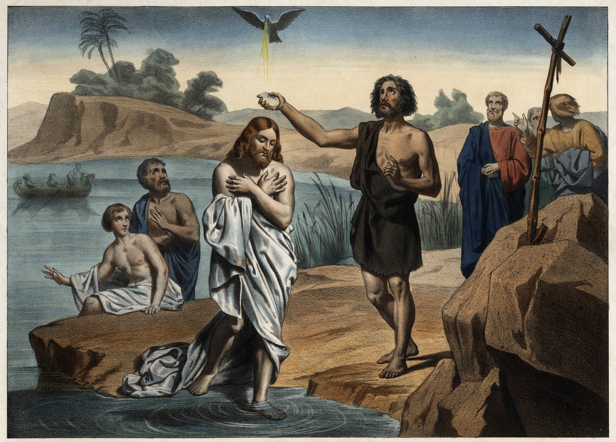 Kristuksen kaste. Anonyymi kaiverrus 1800-luvun puolivälistä. tekijältä Unknown artist