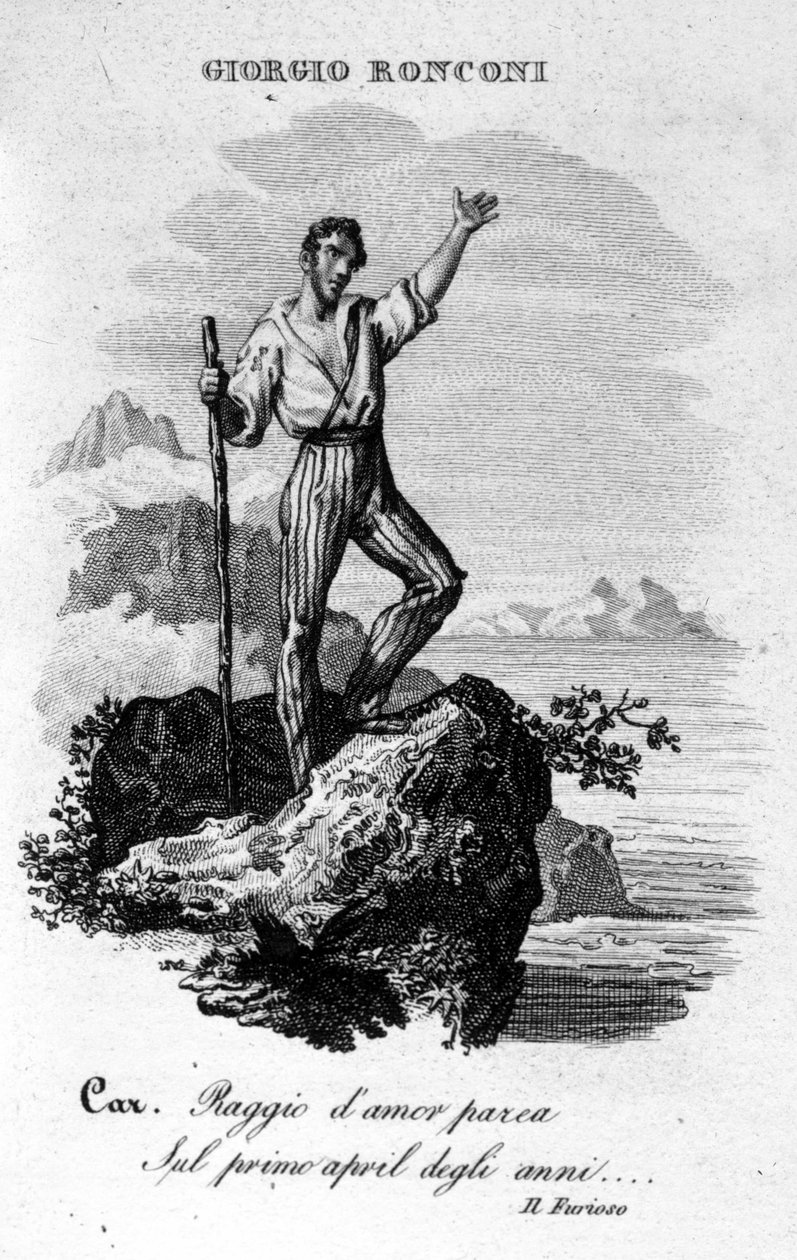 Baritoni Giorgio Ronconi oopperassa "" Santo Domingon saaren raivoissaan ". tekijältä Unknown artist