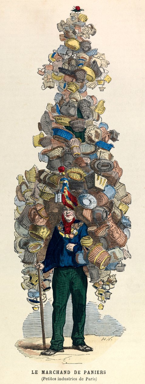 Korikauppias Pariisissa 1800-luvulla - yksityinen kokoelma tekijältä Unknown artist