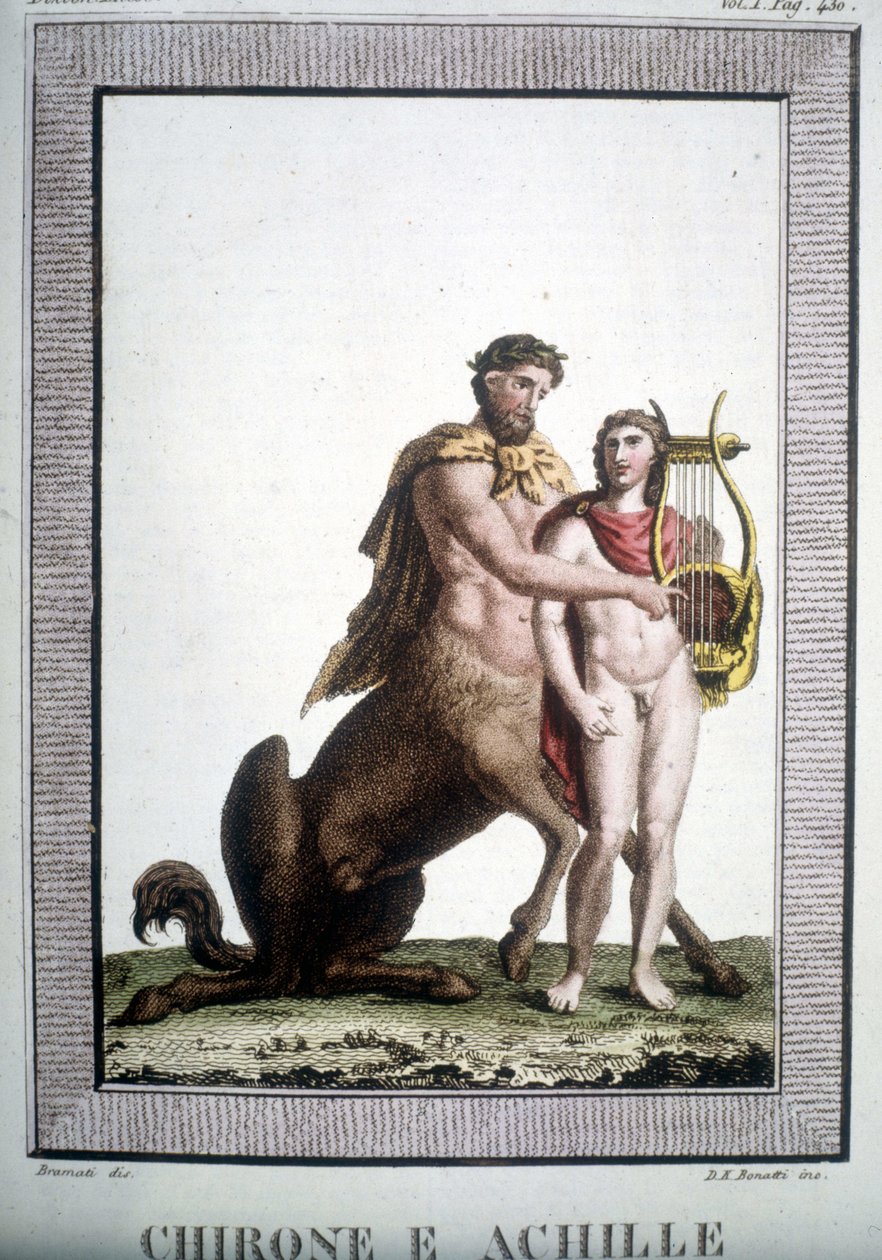 Kentauri Chiron ja Akhilleus - mytologisessa sanakirjassa tekijältä Unknown artist