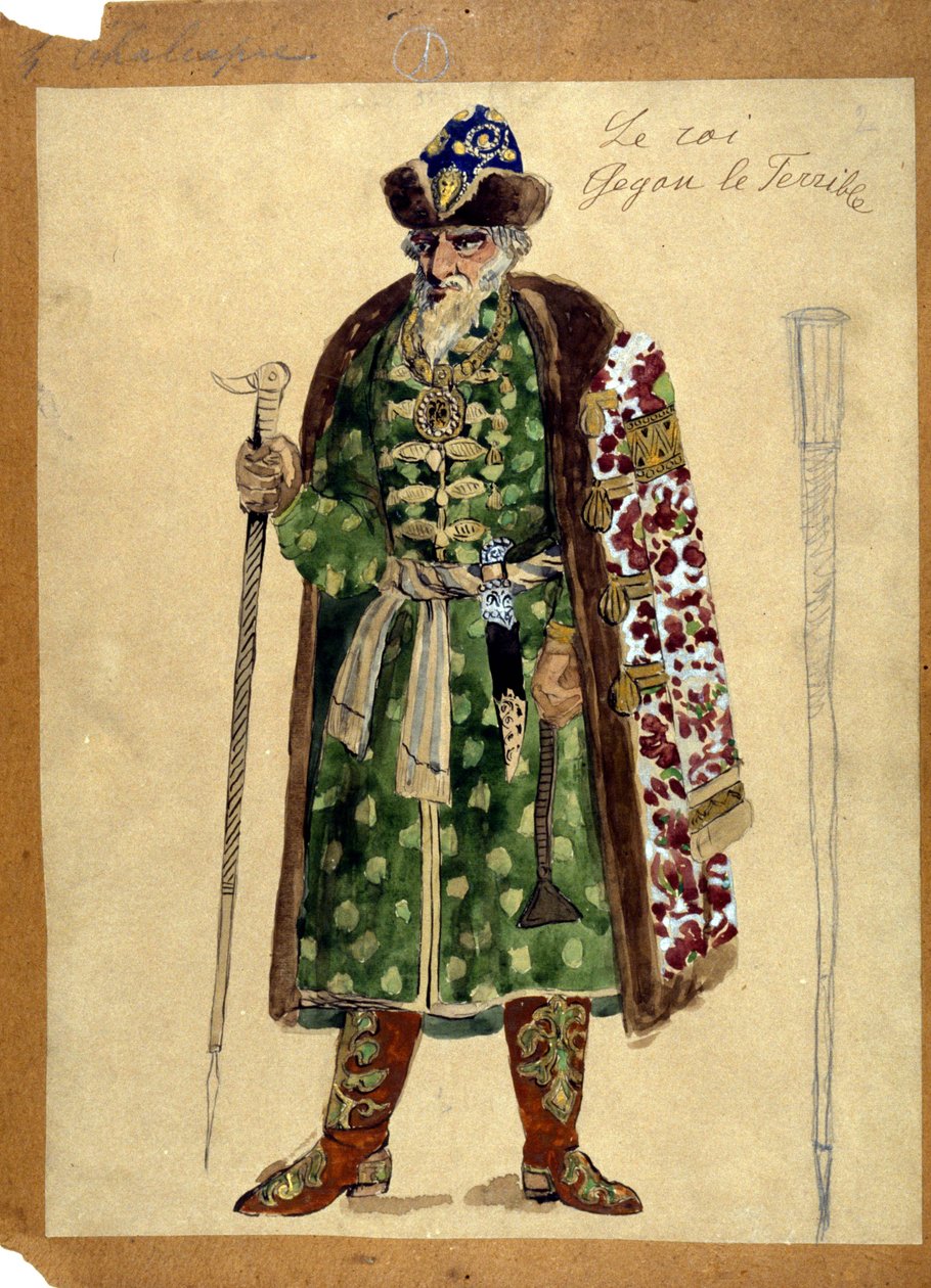 Kuninkaan hahmo Aleksanteri Borodinen (1833 - 1887) oopperassa "Prinssi Igor". tekijältä Unknown artist