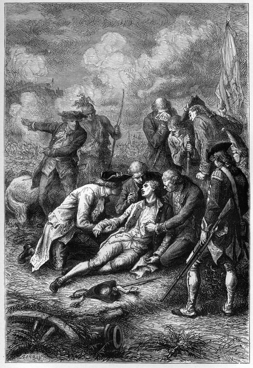 James Wolfen (1727-1759) kuolema Abrahamin tasangoilla, Quebecissä tekijältä Unknown artist