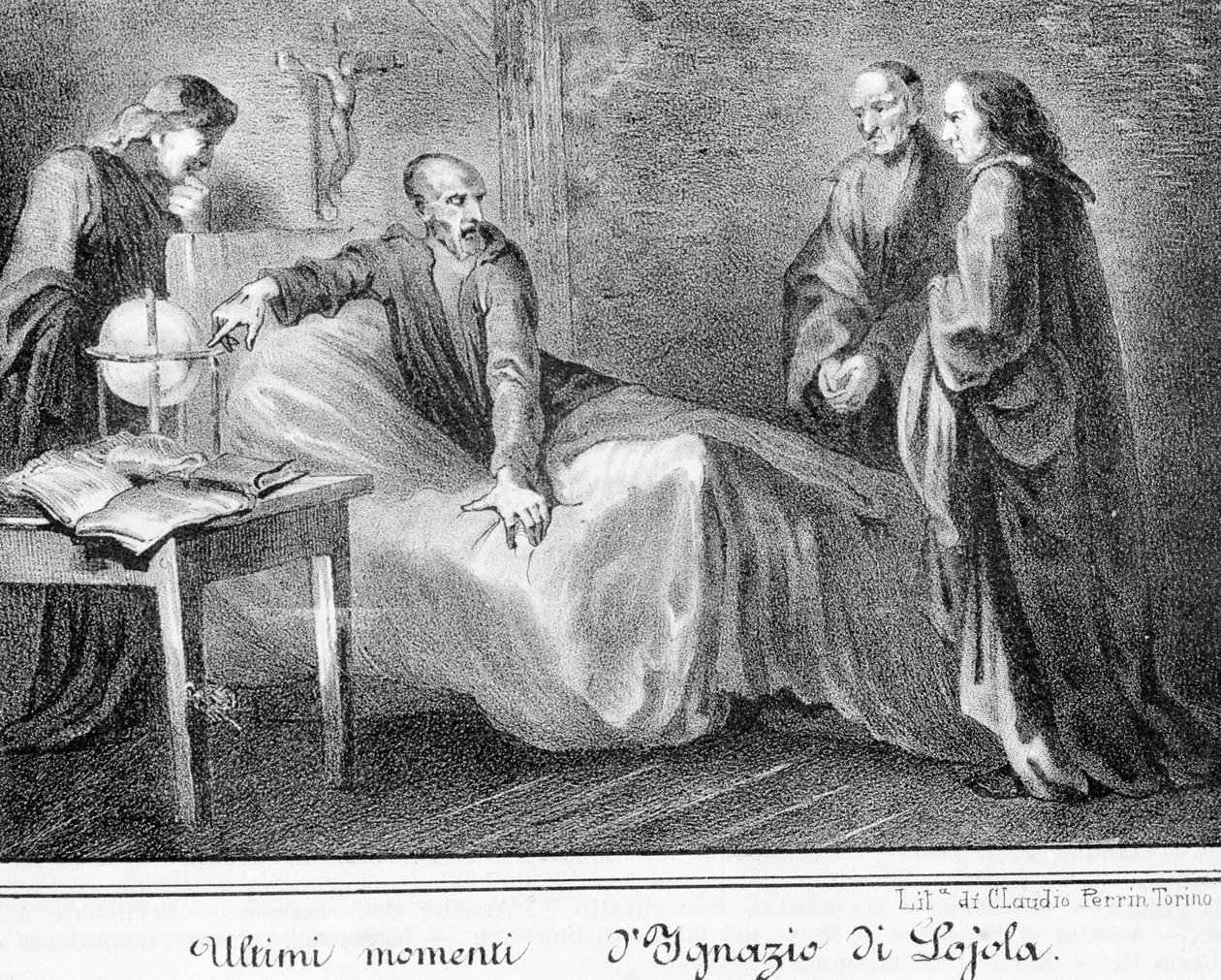 Pyhän Ignatius Loyolalaisen (1491 - 1556), Jeesuksen seuran perustajan, kuolema. tekijältä Unknown artist