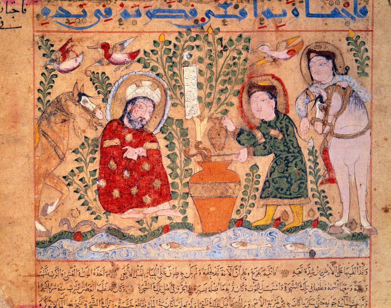 Lääkäri ja Theriac-miniatyyrin resepti julkaisusta "Le livre des antidotes" 1199 Paris, B.N. tekijältä Unknown artist