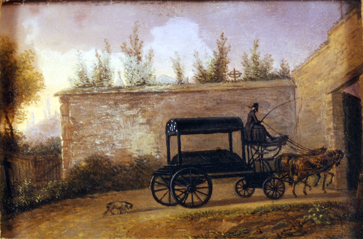Itävaltalaisen säveltäjän Wolfgang Amadeus Mozartin (1756-1791) hautajaiset Wienissä. Anonyymi maali. Milanon museo della scala tekijältä Unknown artist