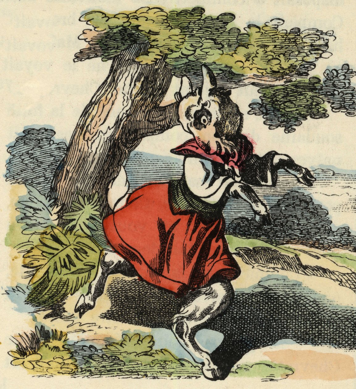 Vuohi, Little Chevy. Kuvitus tarinasta "Bon medor ja pieni Chevrette". "" Tarinoita kodista pienimmille"". Anonyymi kaiverrus 1800-luvulta. tekijältä Unknown artist