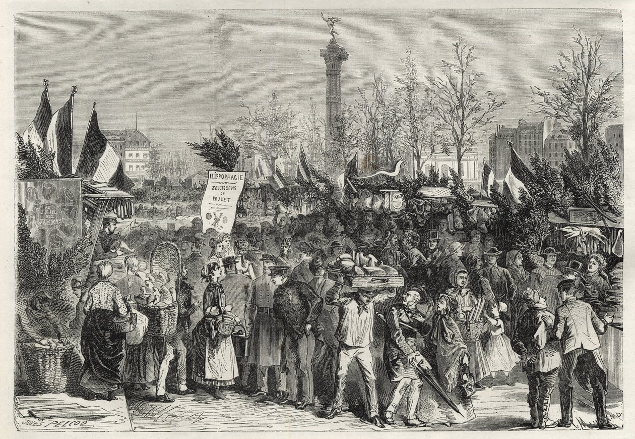 Kinkkumessut Boulevard Bourdonissa Pariisissa (Place de la Bastille) - 1868 - tekijältä Unknown artist
