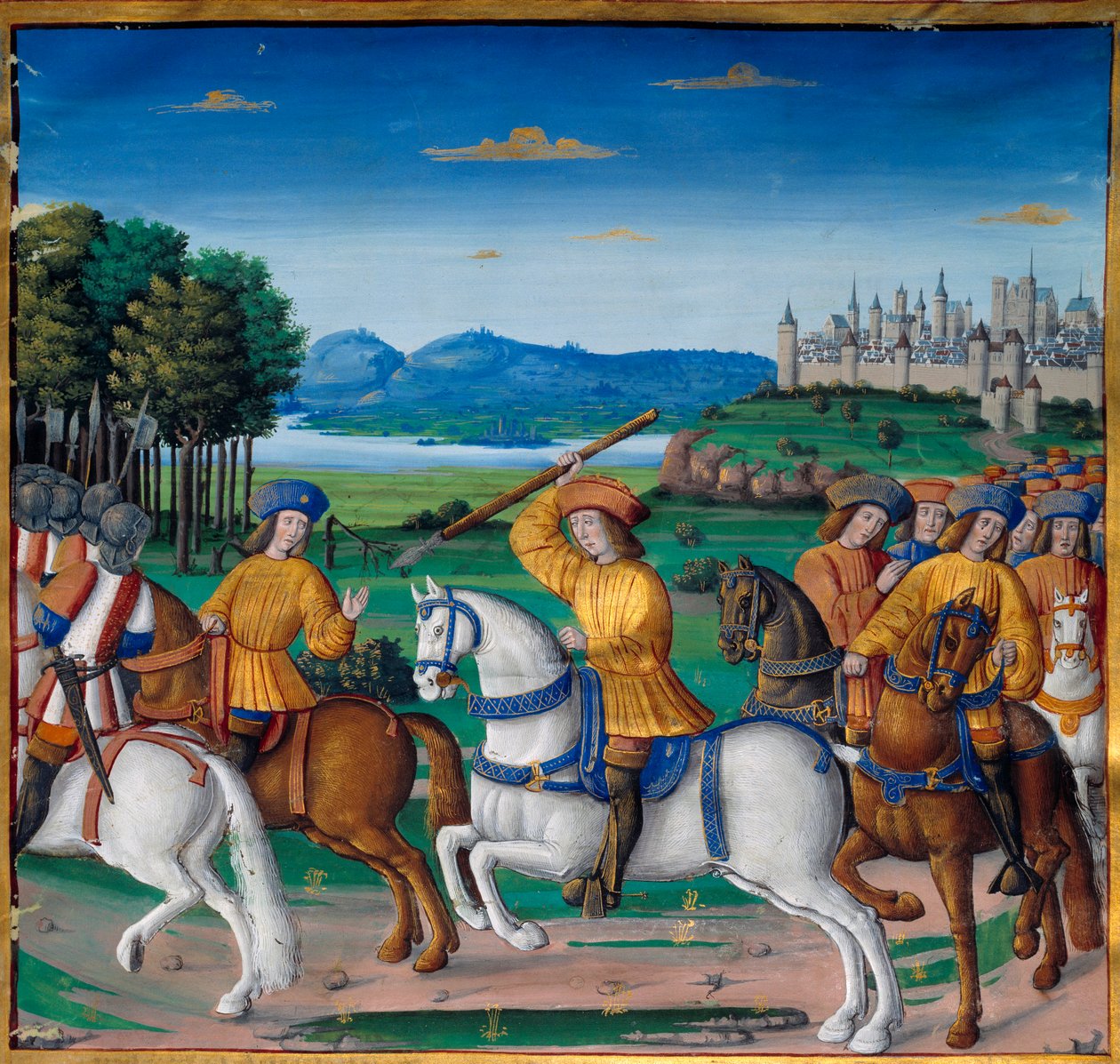 Kaarle VI:n (1368-1422) hulluus. 5. elokuuta 1392 Le Mansin metsässä hän alkoi kokea raivoisan hulluuden hyökkäyksiä: huutaen maanpetoksesta hän hyökkäsi oman joukkonsa kimppuun ja tappoi neljä ihmistä. Enguerrand de Monstreletin kronikat (v. 1400 tekijältä Unknown artist