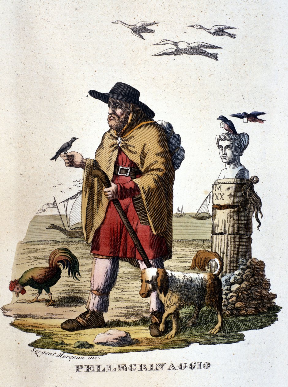 Pyhiinvaellus: pyhiinvaellus tiellä Santiago de Compostelaan. tekijältä Unknown artist