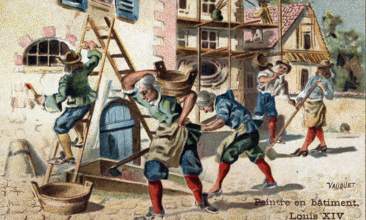 Maalarin ammatti rakentamisessa 1700-luvun alussa. tekijältä Unknown artist