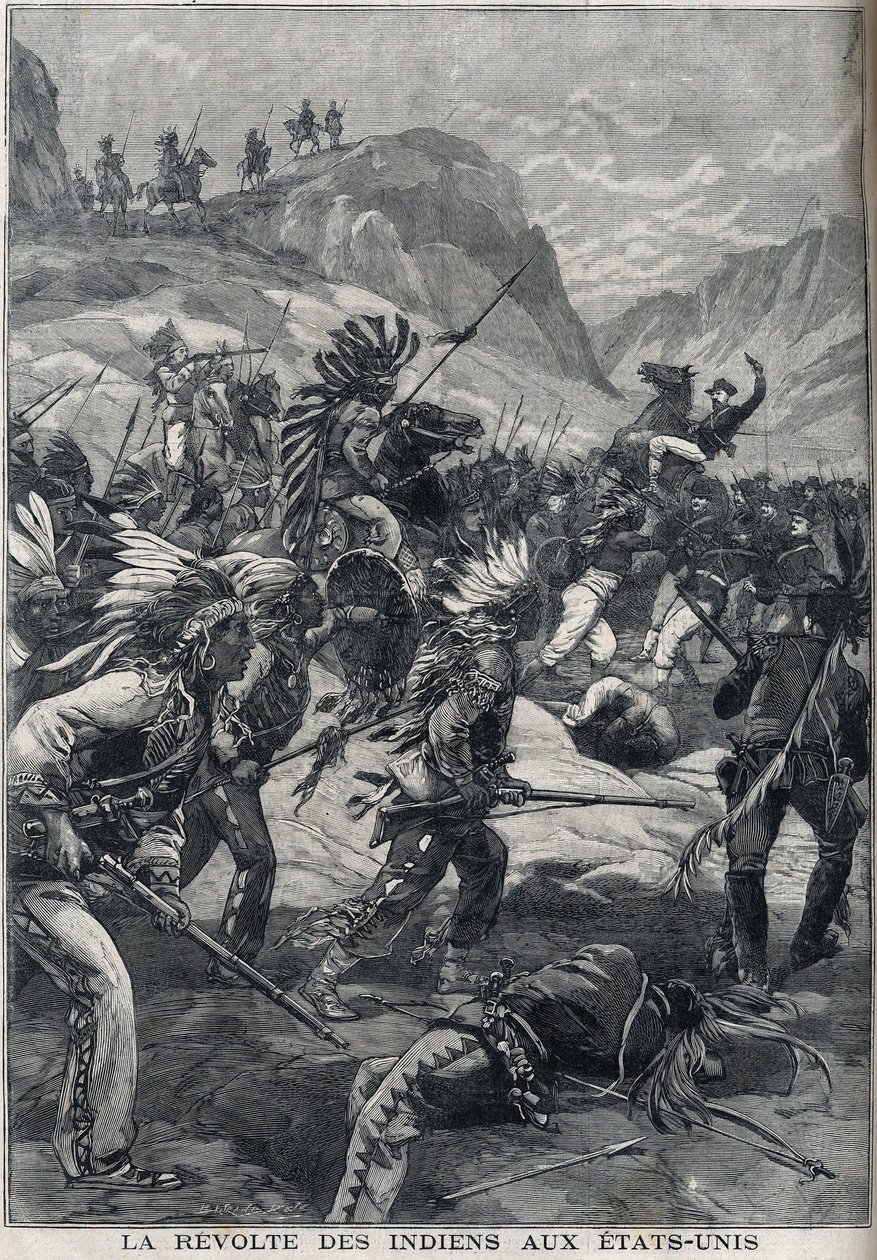 Punaihoisten intiaanien kapina Pohjois-Minnesotasta Yhdysvalloista vuonna 1898. tekijältä Unknown artist