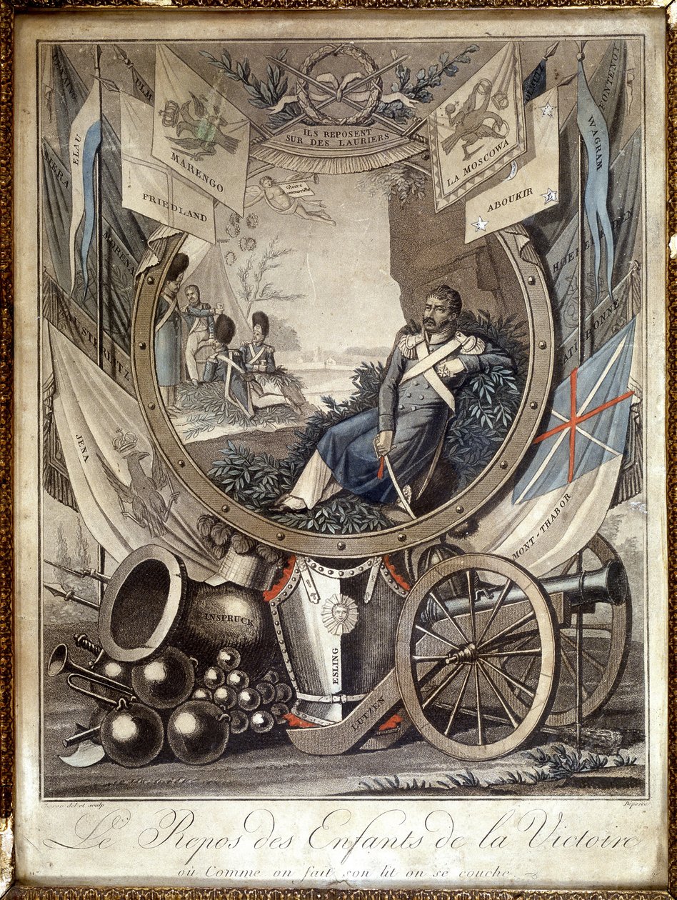 Loput voiton lapset: allegoria Napoleonin sodan sotilaista. n.d.. 1800-luku. tekijältä Unknown artist