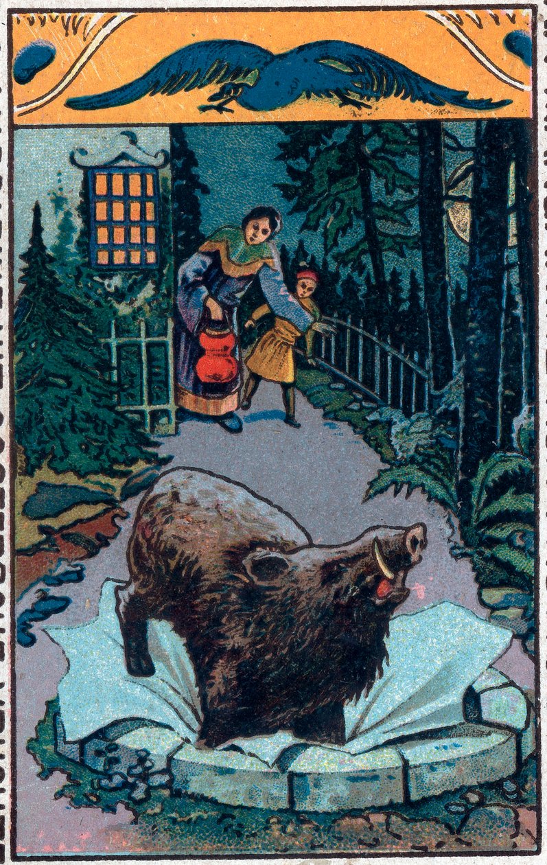Kamala villisika. Kiinalainen tarina. Kromolitografia 1800-luvun lopulta. tekijältä Unknown artist