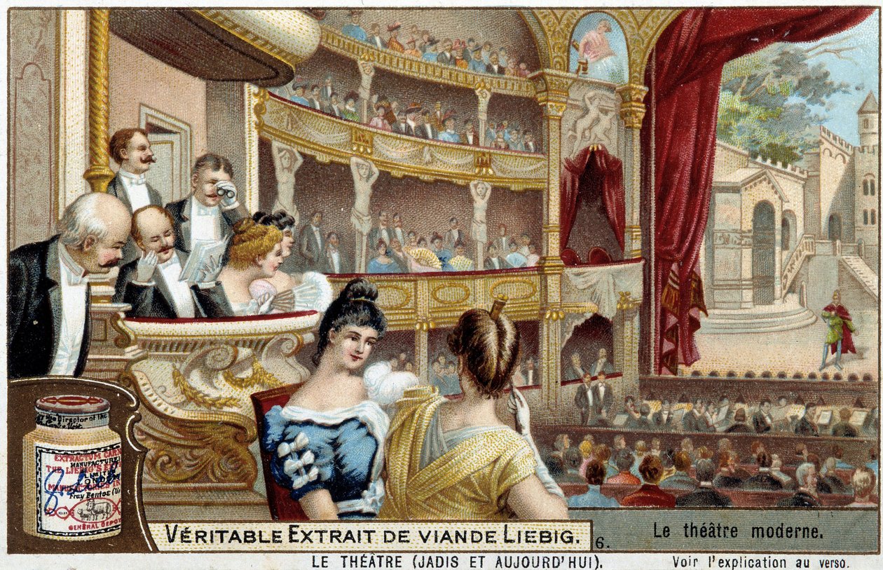 Teatteri 1800-luvulla - Liébig-mainostarra tekijältä Unknown artist