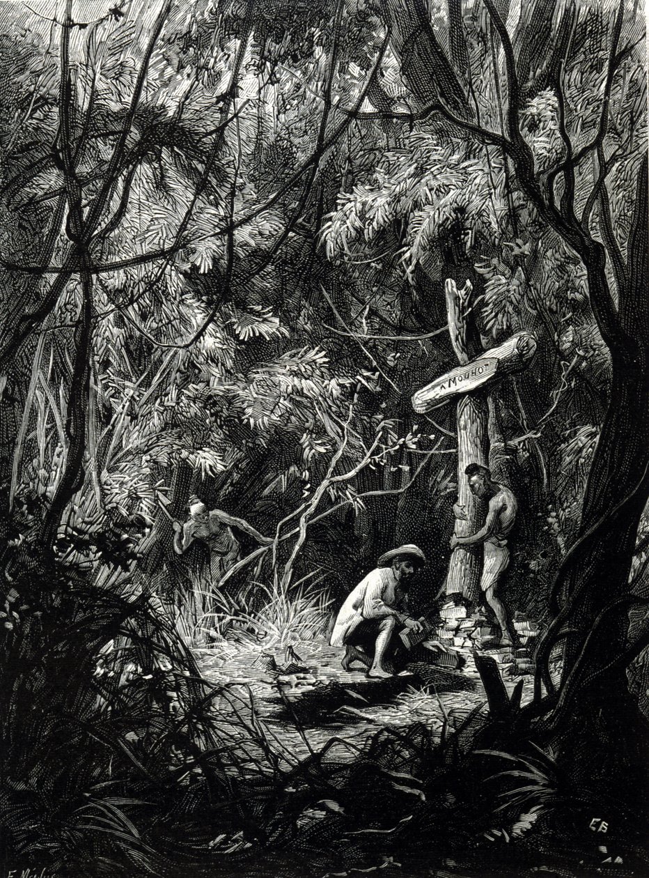 Tutkija Henri Mouhotin hauta Indokiinassa. tekijältä Unknown artist