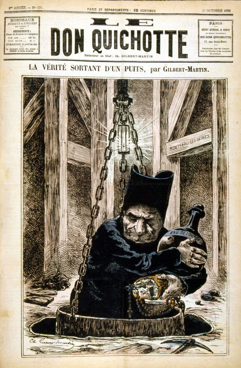 Totuus tulee kaivosta - Le Don Quijotessa 27.10.1882 tekijältä Unknown artist