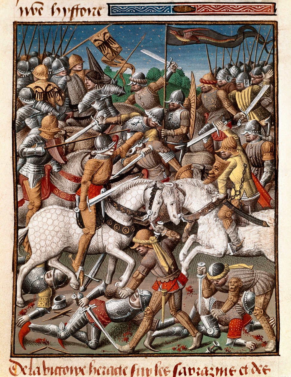Bysantin keisarin Herakleioksen (Herakleios (noin 575-641) voitto sarrazineista pienoismallissa Vincent de Beauvais