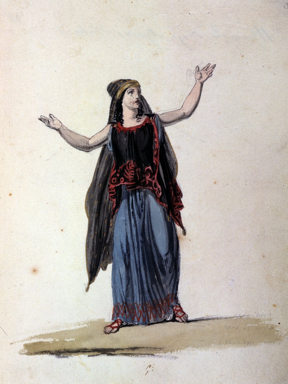Noita Medea argonautien syklin jälkeen. 1800-luvun piirustus. tekijältä Unknown artist