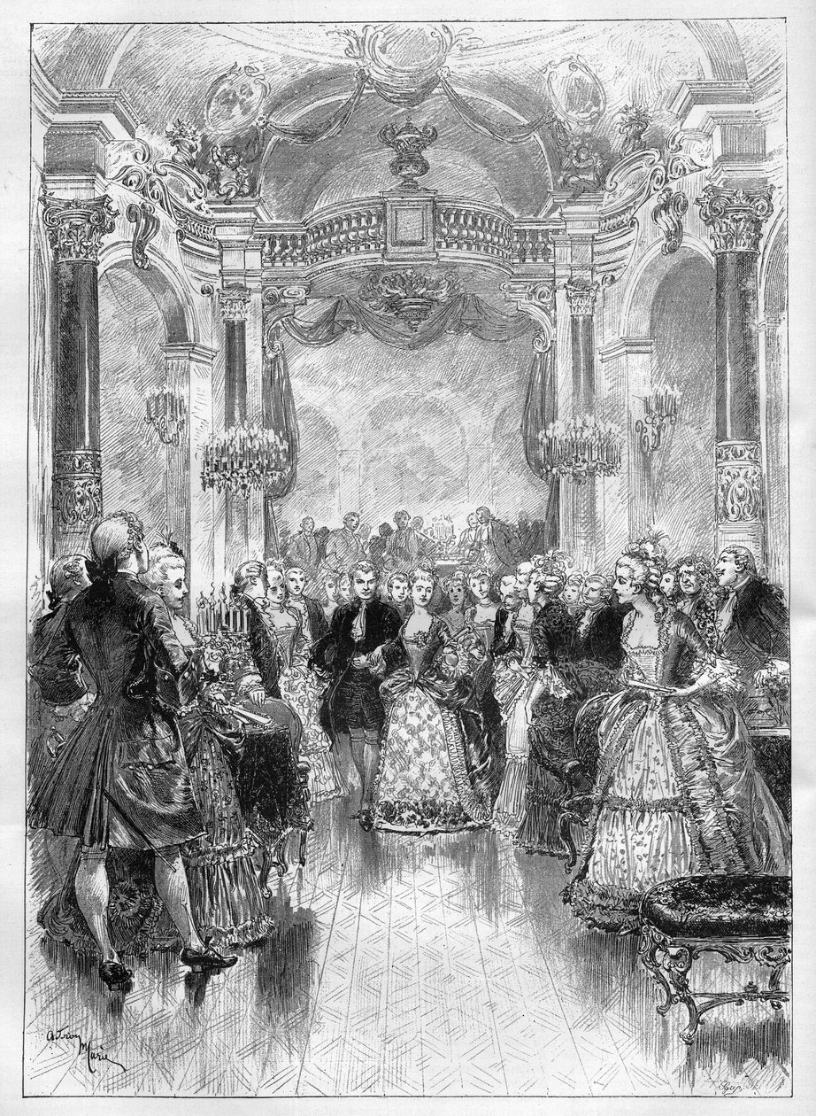 Teatteri: "" Manon", Henri (Henry) Meilhacin (1831-1897) ja Philippe Gillen (1831-1901) koominen ooppera Jules Massenet