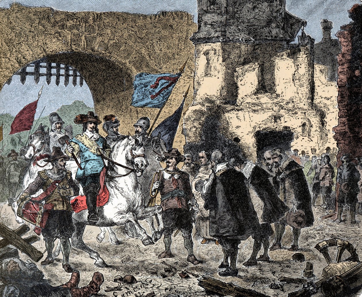 30-vuotias: kenraali Bernard Sachsen Weimar (Saksi-Weimar) (1604-1639) Breisachissa (Saksa) voittajana - Weimarin Bernhardin saapuessa Breisachiin - tekijältä Unknown artist