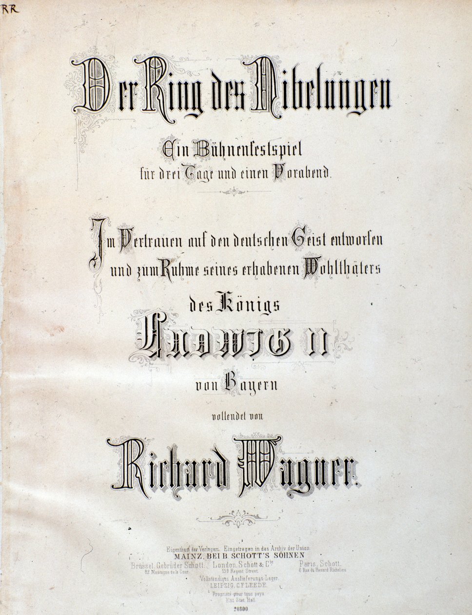 Wagnerin Der Ring des Nibelungen -musiikkikappaleen nimisivu tekijältä Unknown artist