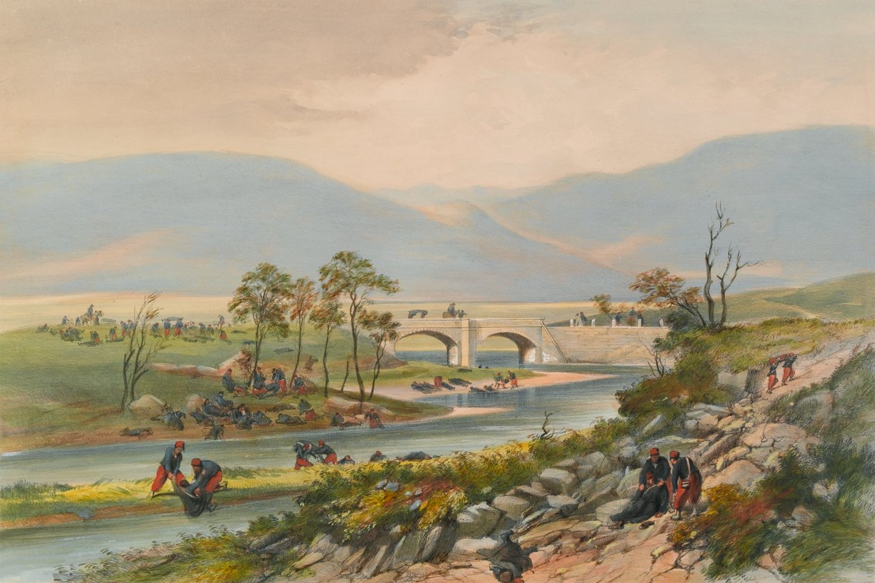 Traktirin silta Tchernayan taistelun jälkeen, 1855 tekijältä Unknown