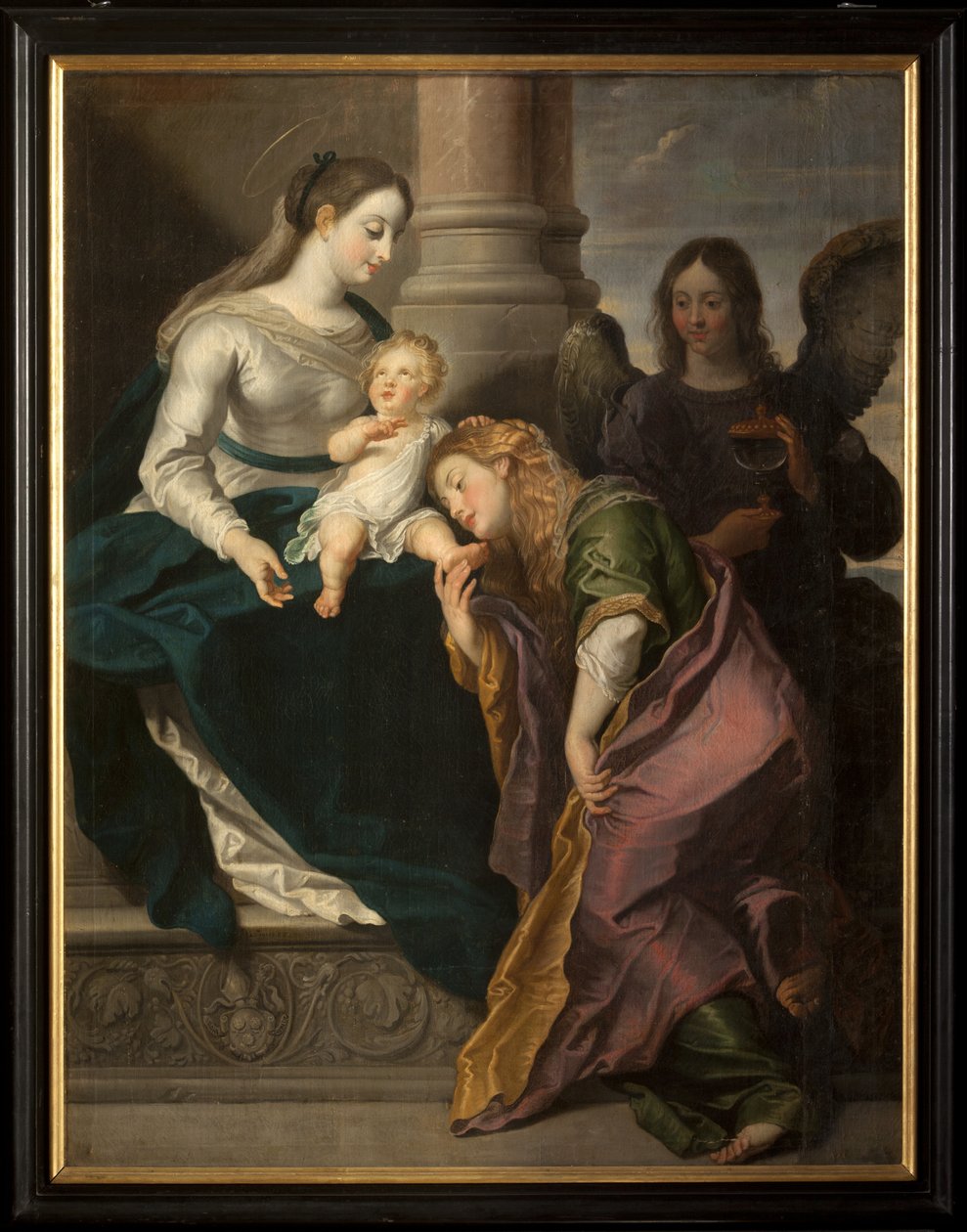 Triptyykki. Maalaus. Allekirjoittanut L. Segers (?). Escutheon tekstillä Omnia enpitras (?). 1627. tekijältä Unknown artist