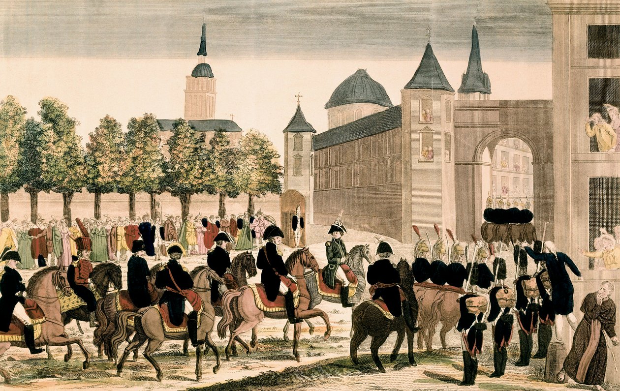 Napoleonin joukkojen voittoisa tulo Madridiin, 4. joulukuuta 1808 tekijältä Unknown artist