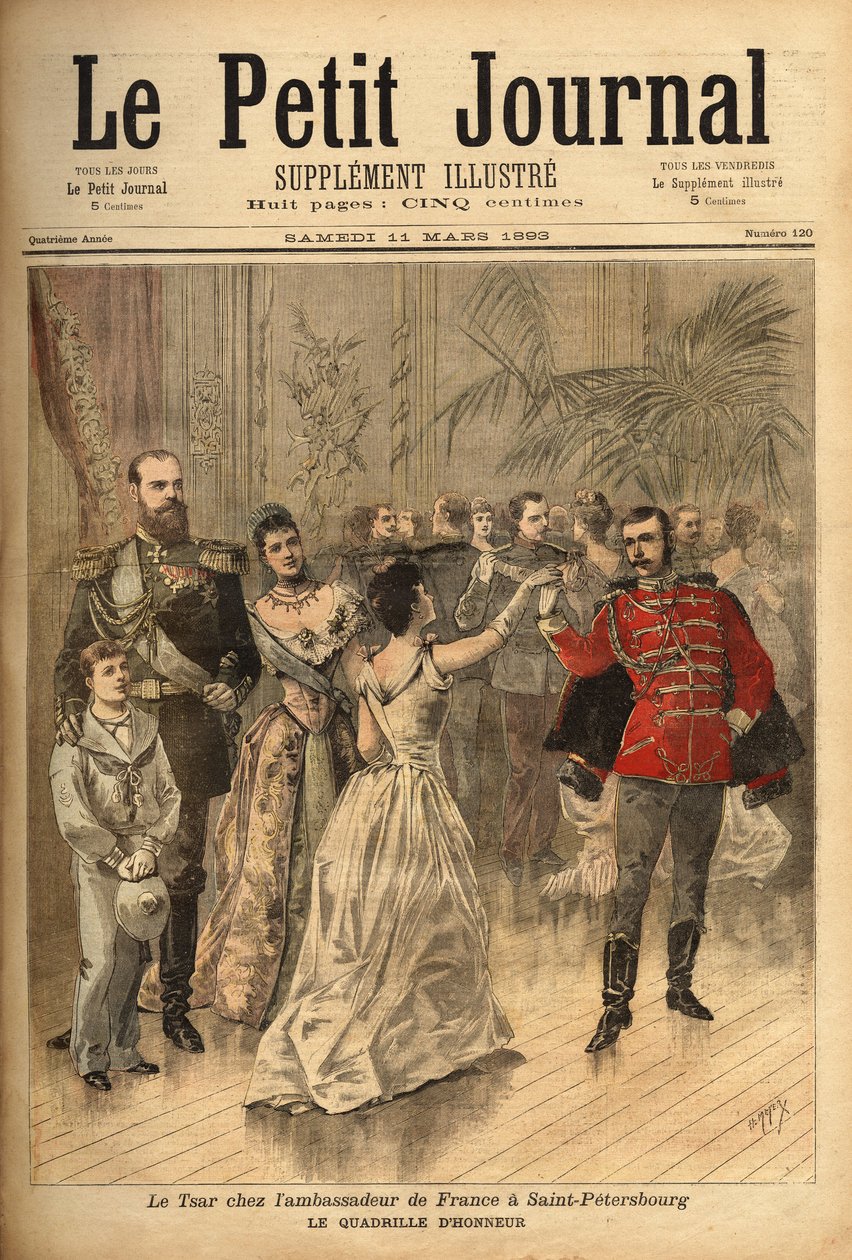 Tsaari Aleksanteri III (1815-1894) tanssii quadrille d