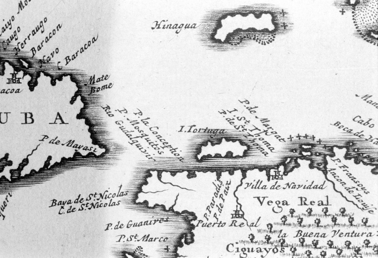 Turtle Island ja Santo Domingo Pierre Vandierin 1600-luvun kartalta. tekijältä Unknown artist