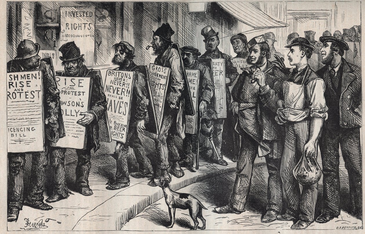 USA: protesti Liigan puolesta alkoholin väärinkäyttöä vastaan 1875 tekijältä Unknown artist