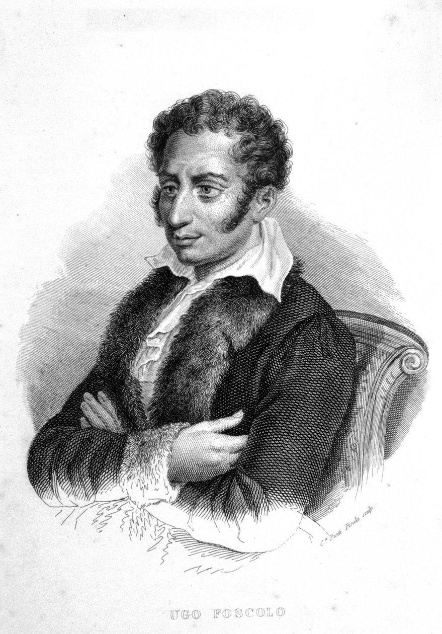 Ugo Foscolo (1778 - 1827), italialainen runoilija ja kirjailija tekijältä Unknown artist