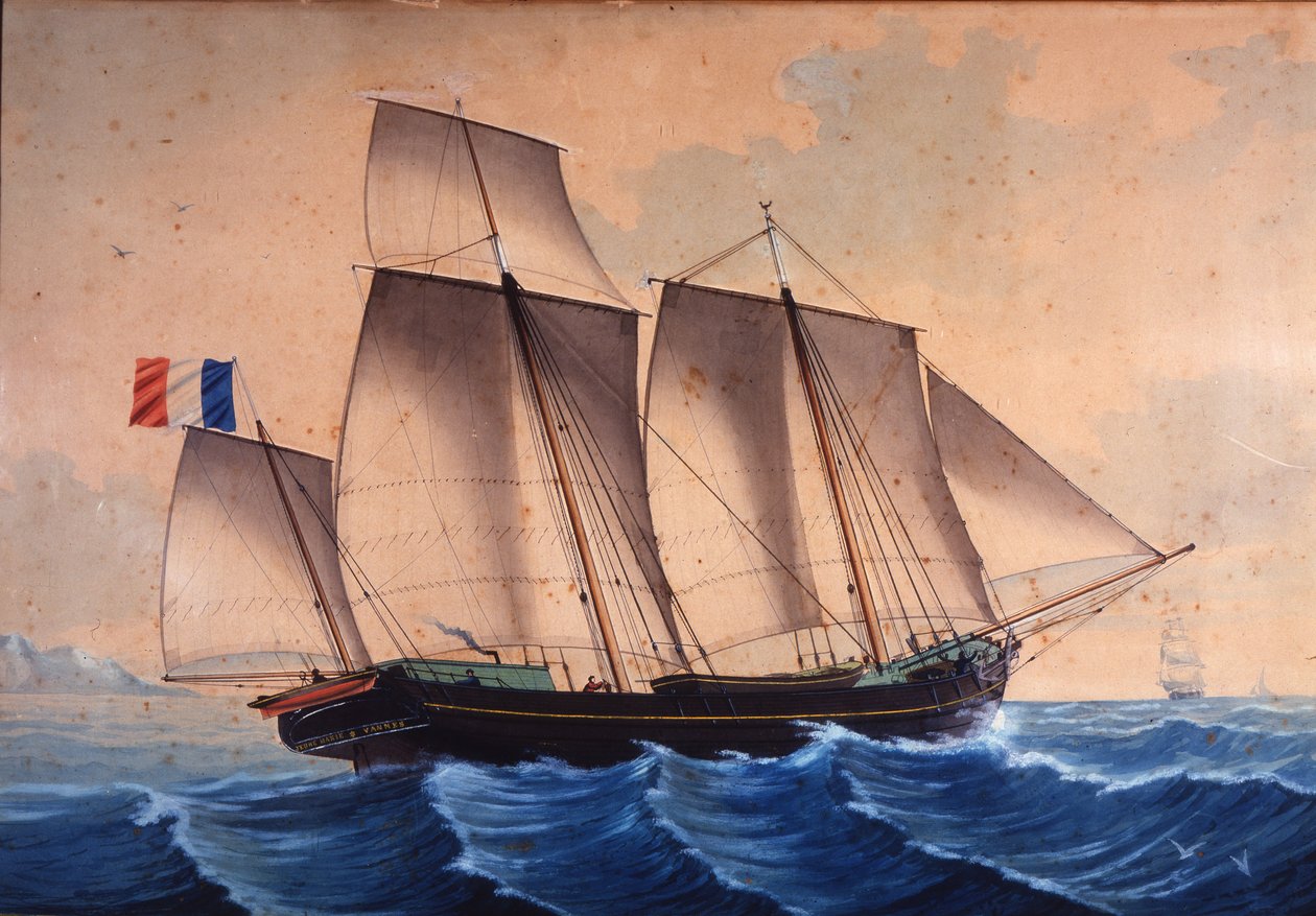 Lugger tai vuoroveden metsästäjä (chasse-maree) ""Jeune Marie - Vannes"" tekijältä Unknown artist