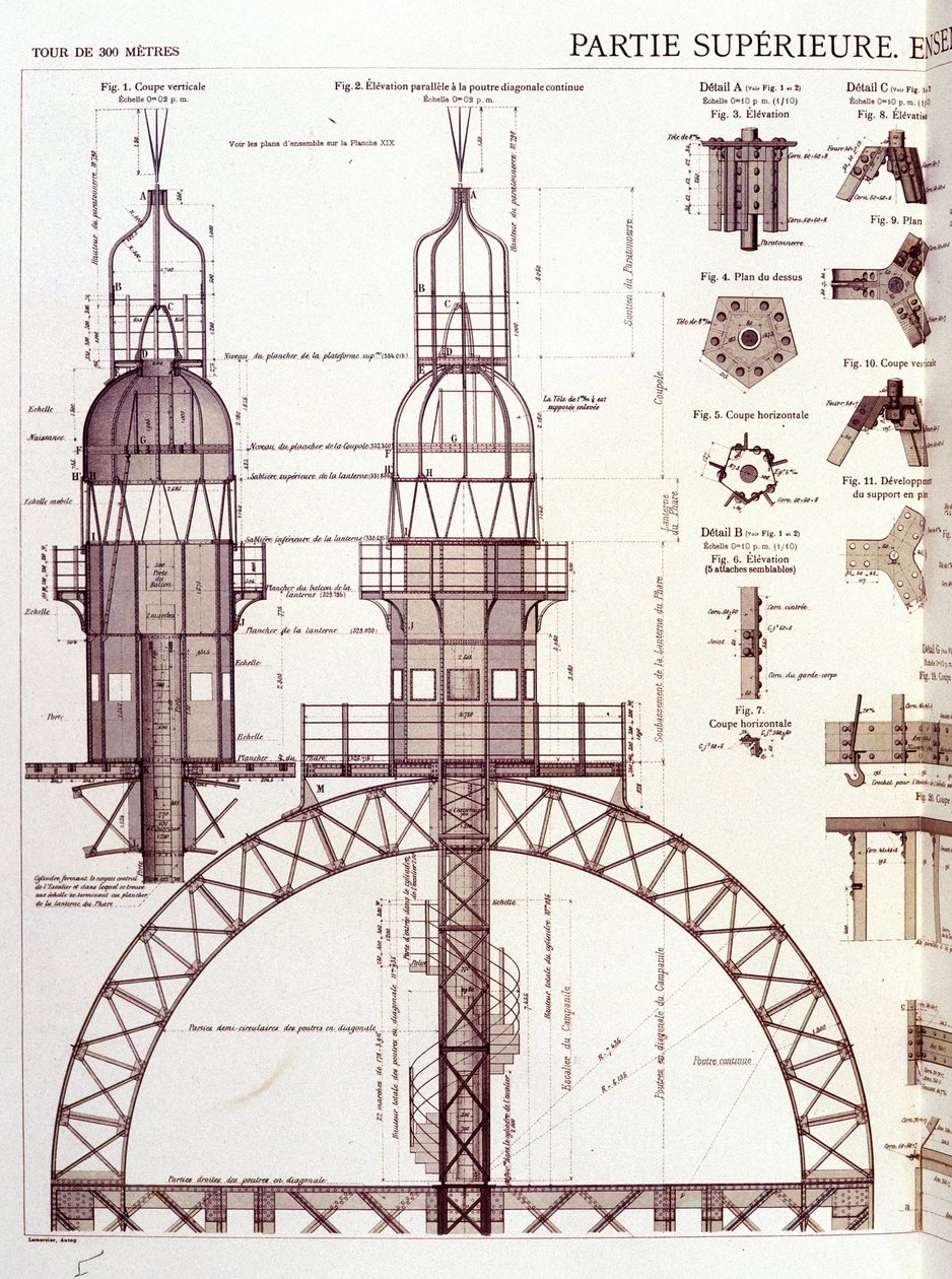 Eiffel-tornin yläosa (3. kerros) - teollinen muotoilu tekijältä Unknown artist