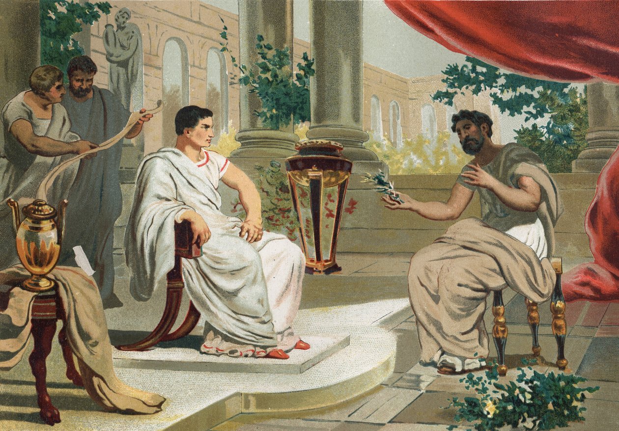 Vespasianus (latinaksi Titus Flavius Vespasianus) Plinius vanhimman kanssa. kuuluisan hombres y Mujeresin jälkeen. Barcelona 1877. Plinius Vanhin (23-79) - tekijältä Unknown artist