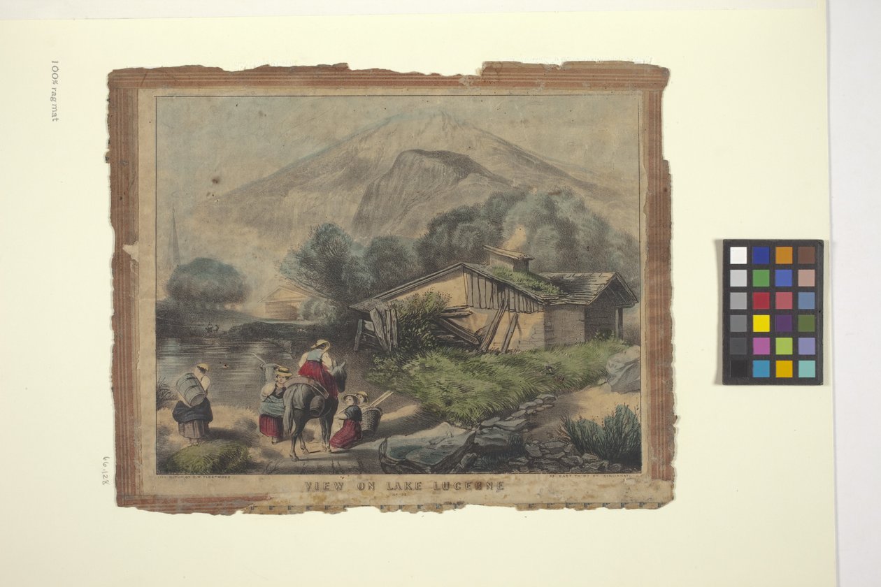 Näkymä Luzernjärvelle (käsinvärinen litografia) tekijältä Unknown artist
