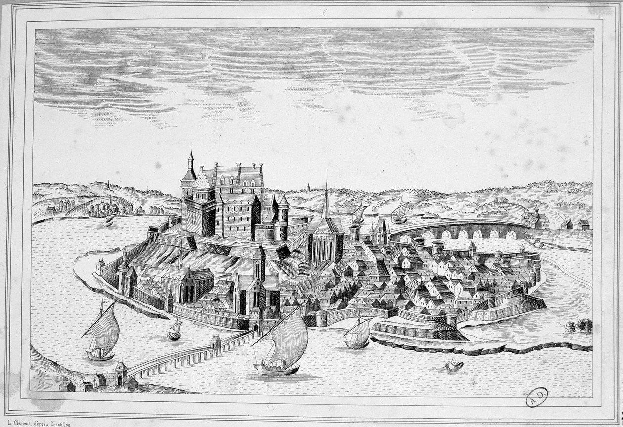 Näkymä Decizen vuonna 1640 - kaiverrus tekijältä Unknown artist