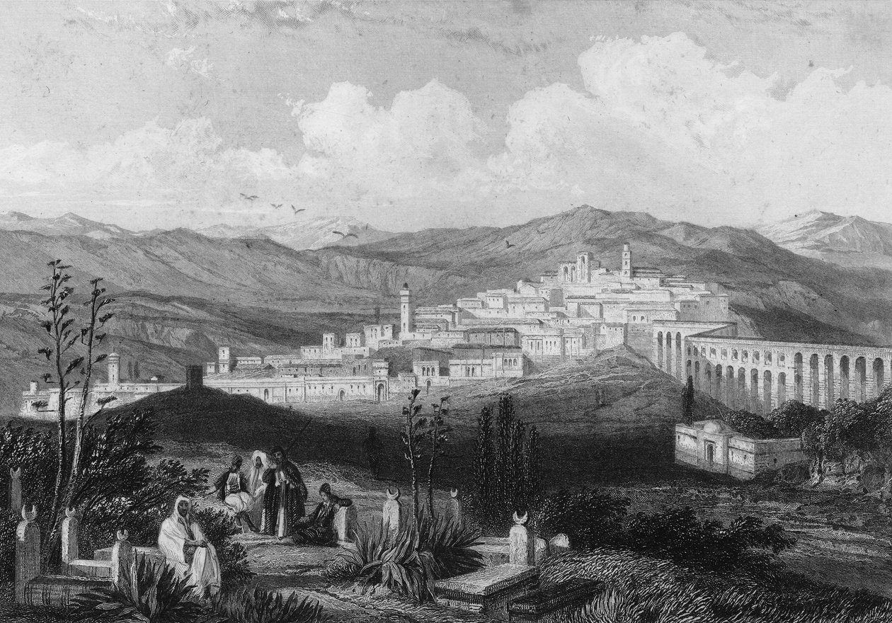 Näkymä Medeahiin, muinaiseen roomalaiseen linnoitukseen, Algeriassa 1800-luvulla, "L