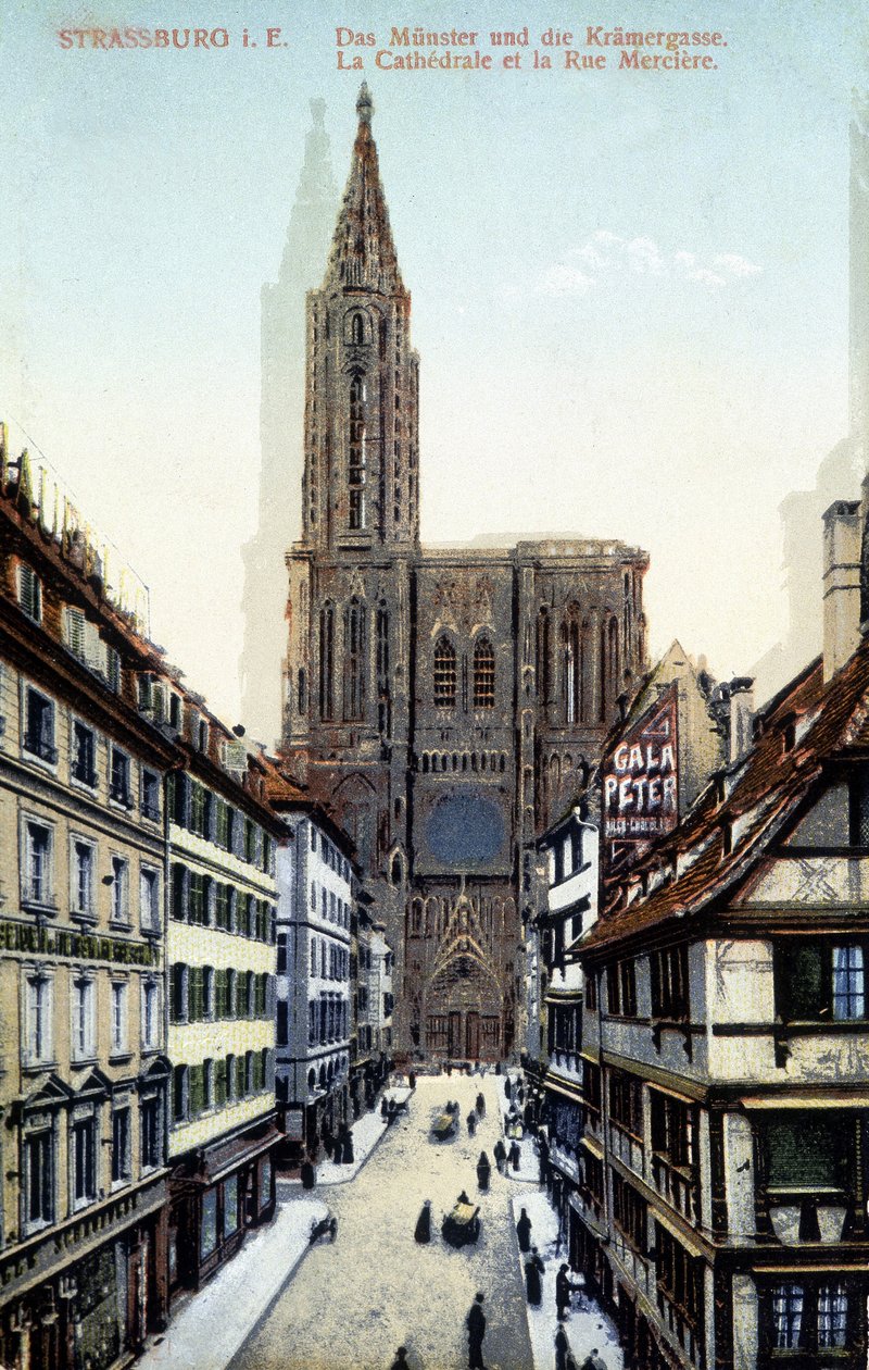 Näkymä Strasbourgin katedraalille 1800-luvun lopulla tekijältä Unknown artist