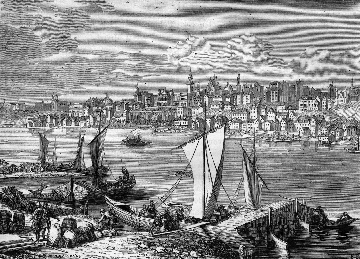 Näkymä Varsovan kaupungista Puolassa vuonna 1812. tekijältä Unknown artist