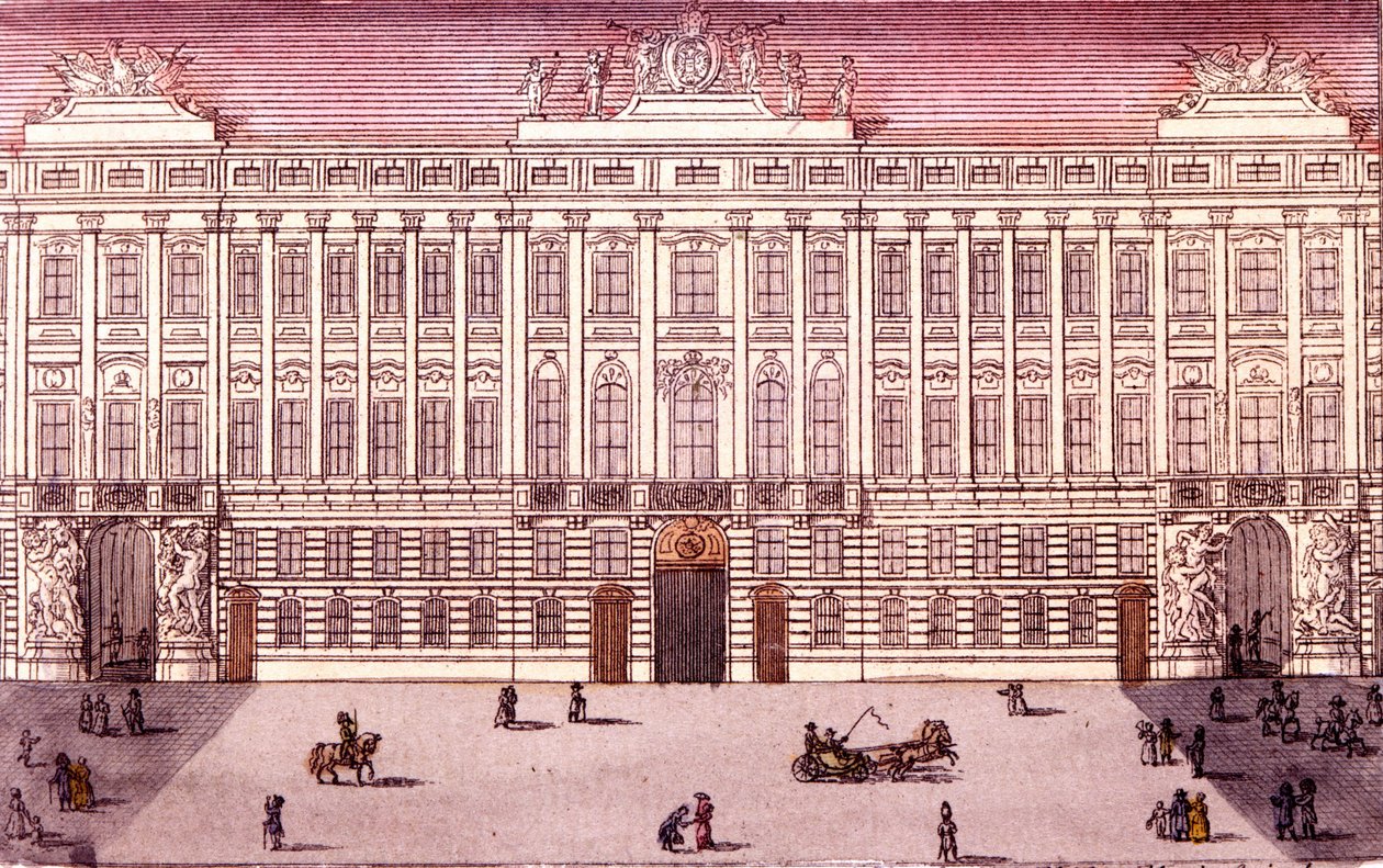 Näkymä keisarilliseen kansliaan Wienissä, Itävallassa Kaiverrus vuodelta 1820 tekijältä Unknown artist