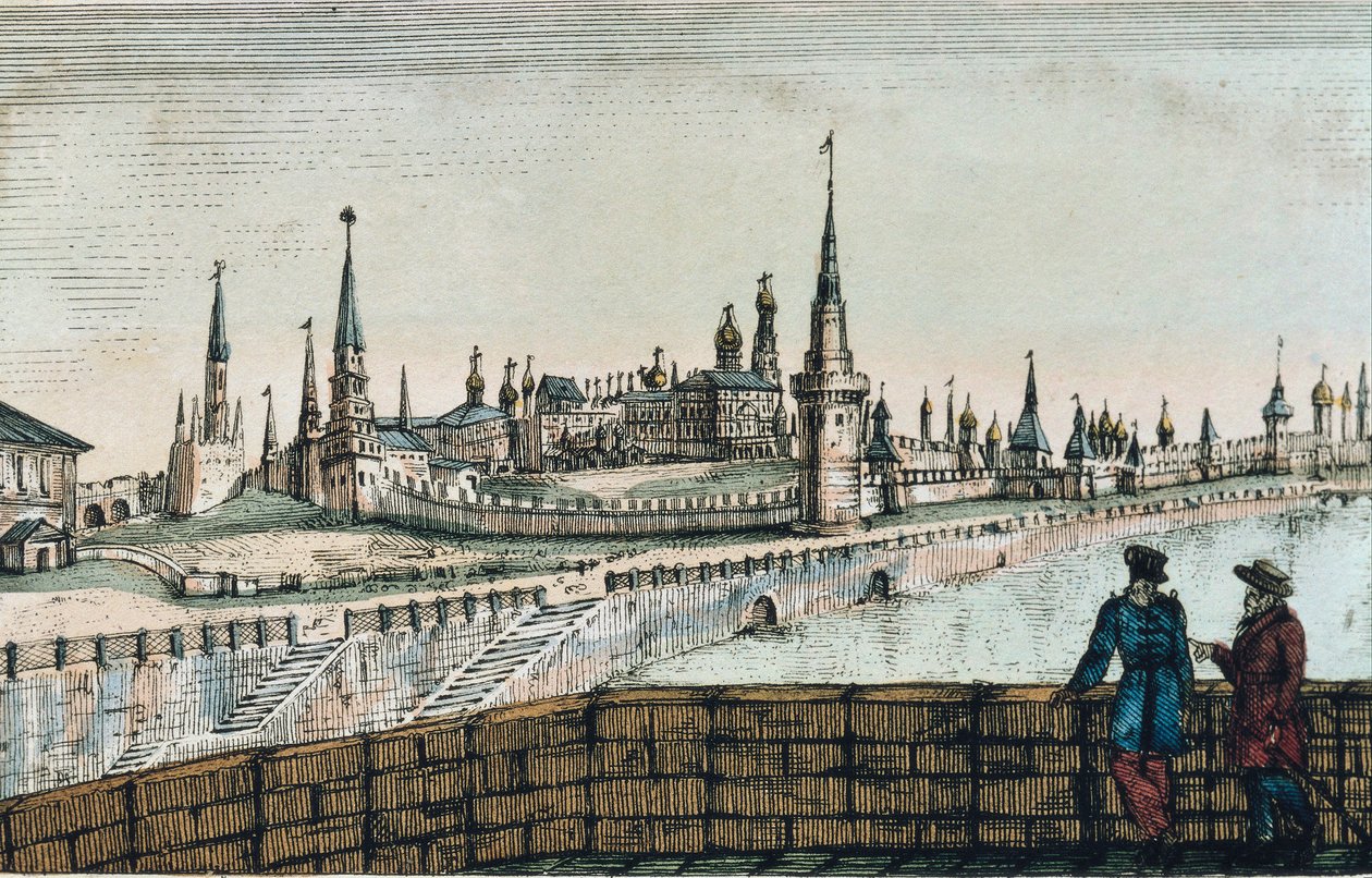 Näkymä Kremliin Moskovassa Edouard de Montulen "Travels" -sarjasta tekijältä Unknown artist