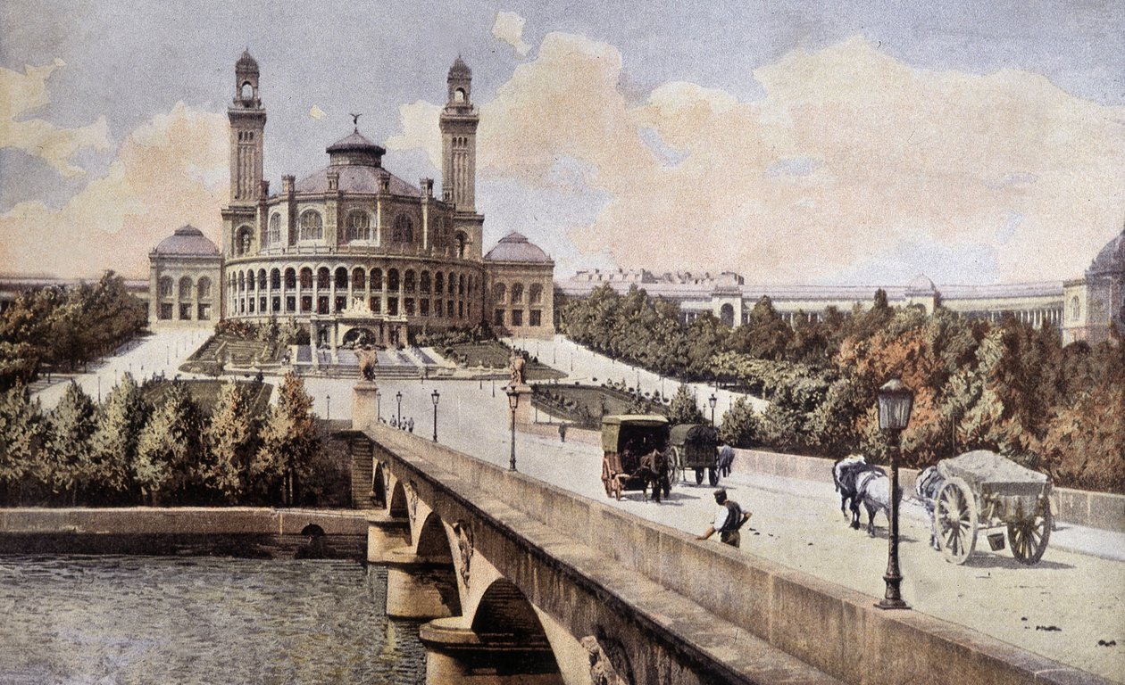 Näkymä Palais du Trocaderolle (Pariisi) vuonna 1898. tekijältä Unknown artist