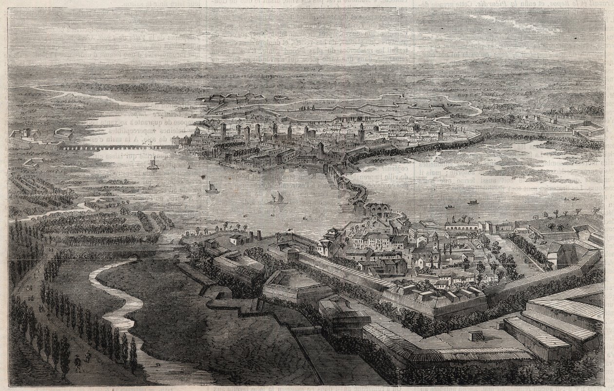 Näkymä Mantovan kaupungista (Mantova, Mantua) 1800-luvulla tekijältä Unknown artist