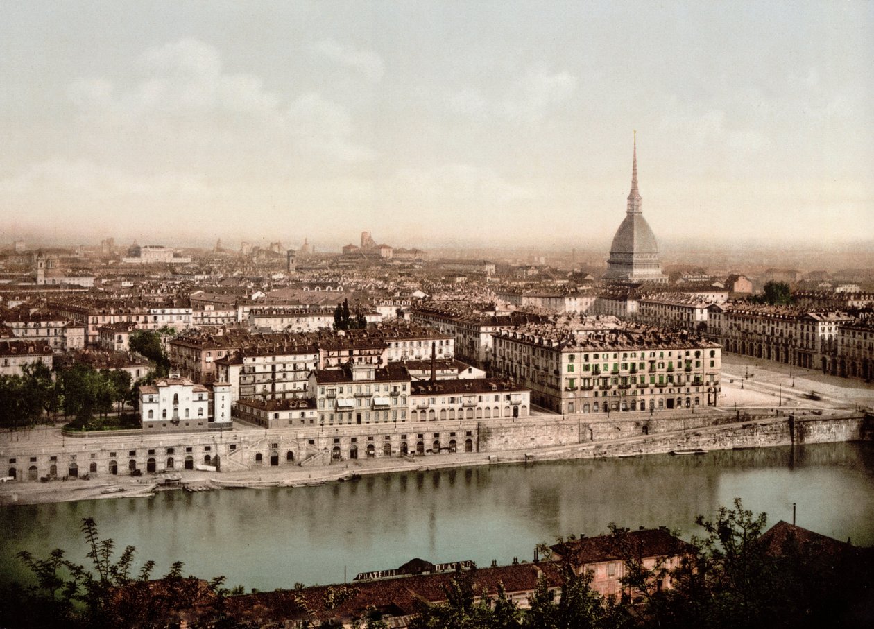 Näkymä Torinon kaupungista (Torino) Italiassa vuonna 1890 tekijältä Unknown artist
