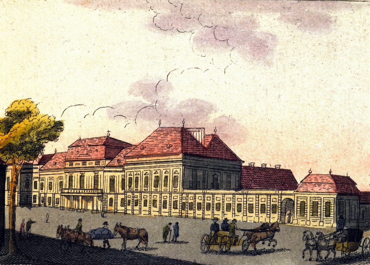 Näkymä Wienin kaupunkiin Itävallassa, kaiverrus vuodelta 1820 tekijältä Unknown artist